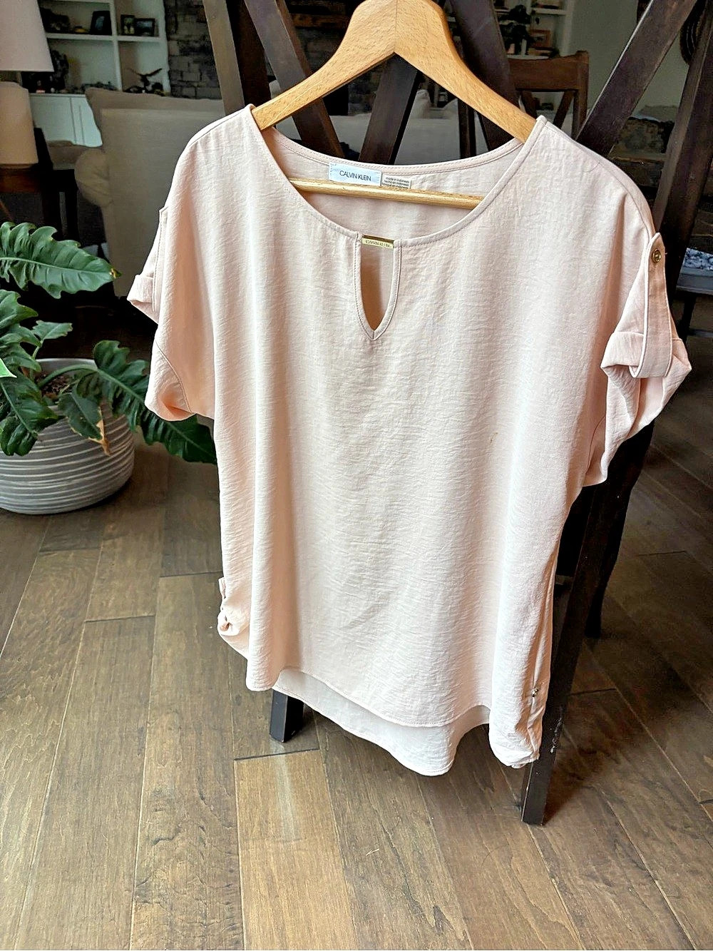 Calvin Klein Women's Pink Blouse Size Medium